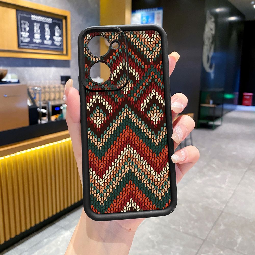for VIVO Y17S Y27 T1X Y02S Y21S Y02 Y33S Y12S Y18 Y38 Retro Knitting Texture Full Protective Phone Case Anti Drop Cover
