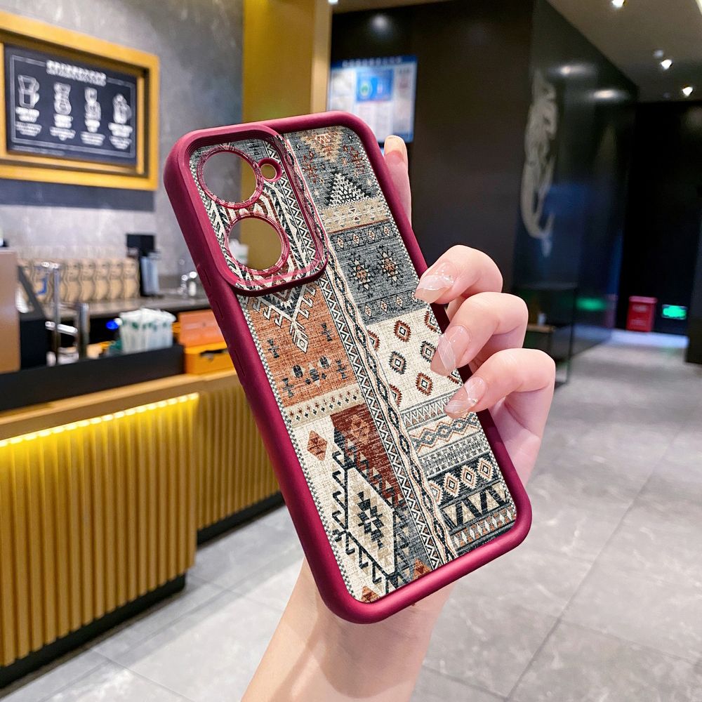 for VIVO Y17S Y27 T1X Y02S Y21S Y02 Y33S Y12S Y18 Y38 Retro Knitting Texture Full Protective Phone Case Anti Drop Cover