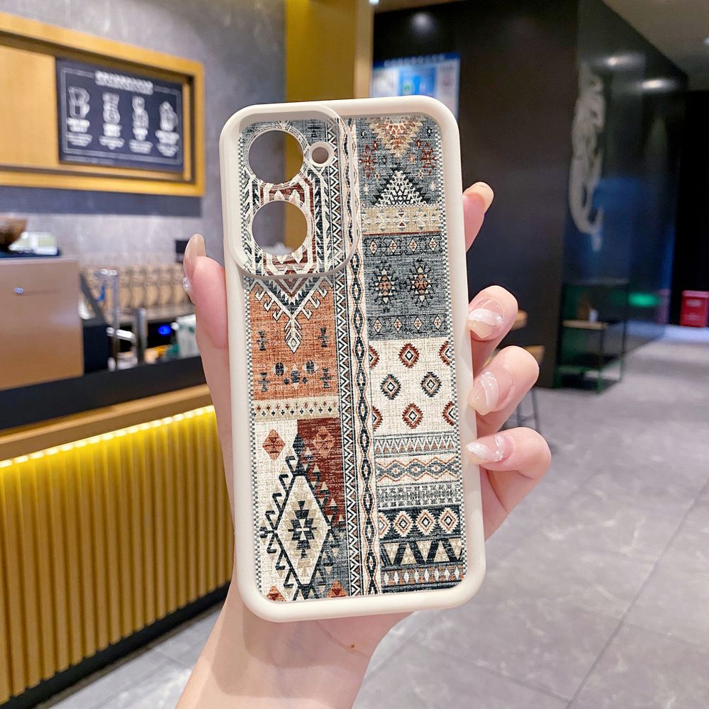 for VIVO Y17S Y27 T1X Y02S Y21S Y02 Y33S Y12S Y18 Y38 Retro Knitting Texture Full Protective Phone Case Anti Drop Cover