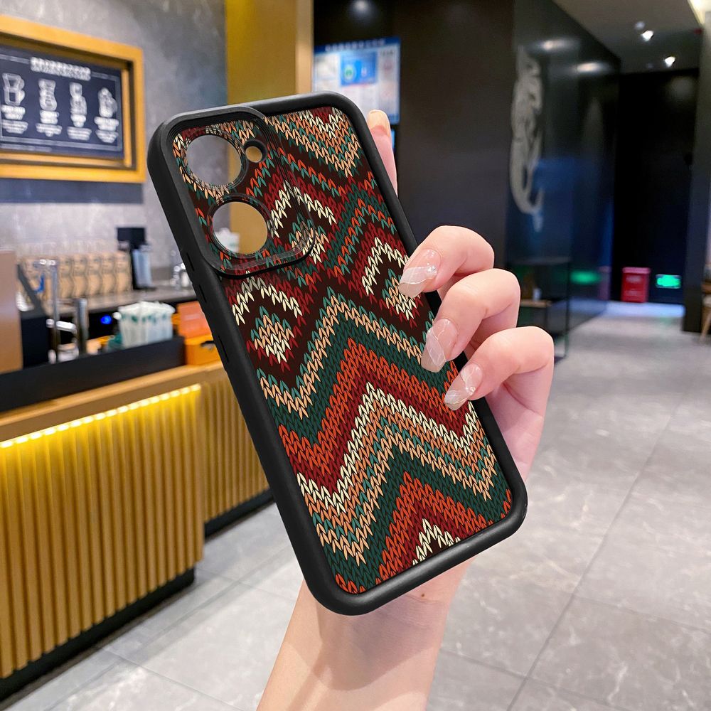 for VIVO Y17S Y27 T1X Y02S Y21S Y02 Y33S Y12S Y18 Y38 Retro Knitting Texture Full Protective Phone Case Anti Drop Cover