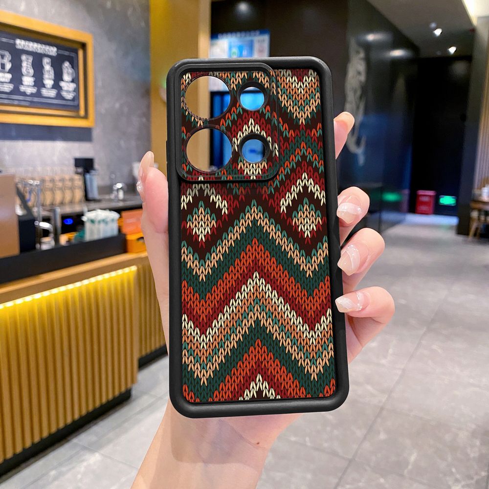 for Xiaomi Redmi Note 13 Pro 5G 12S 4G 12 Turbo 11S 13C 12C Retro Knitting Texture Full Protective Phone Case Anti Drop Cover