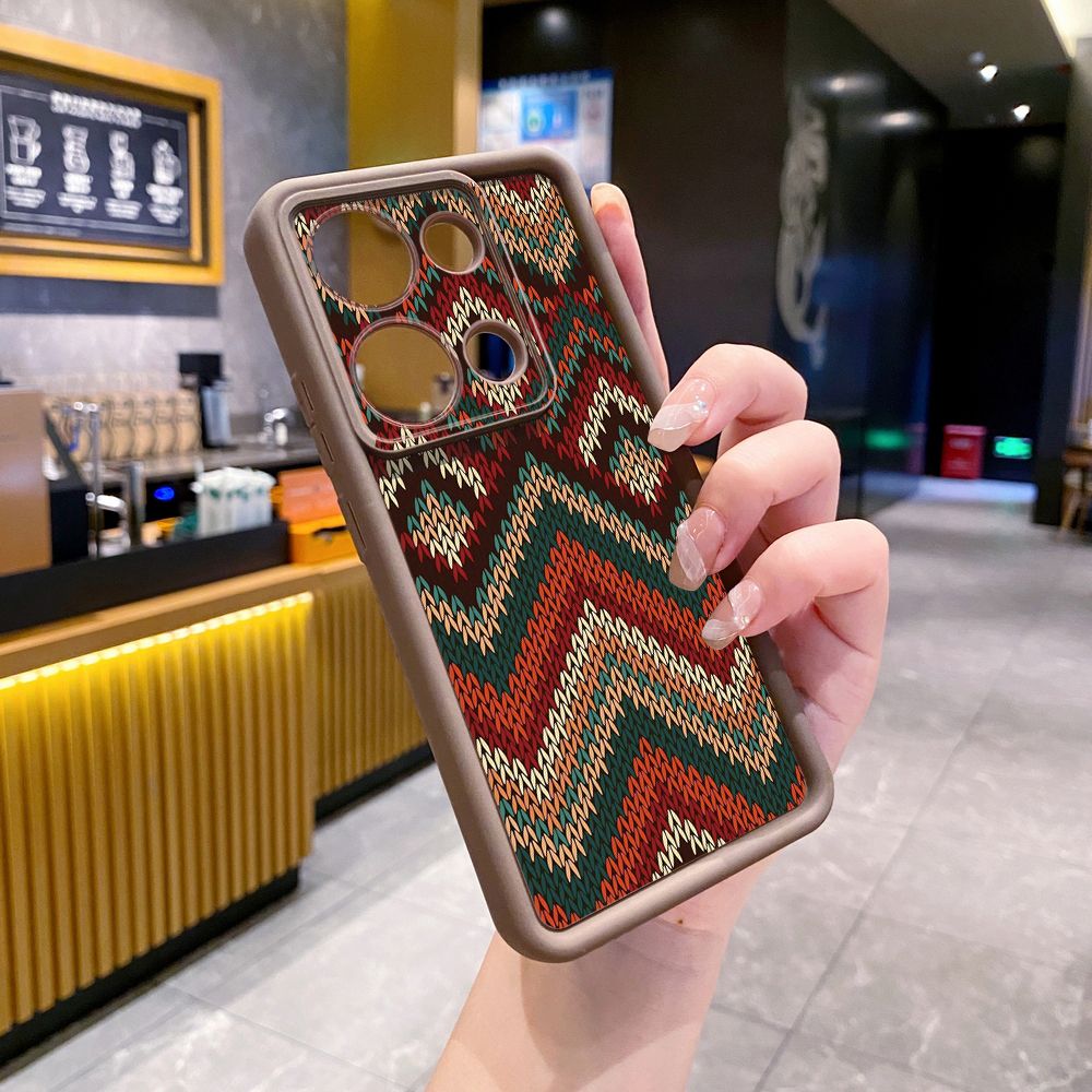for Xiaomi Redmi Note 13 Pro 5G 12S 4G 12 Turbo 11S 13C 12C Retro Knitting Texture Full Protective Phone Case Anti Drop Cover
