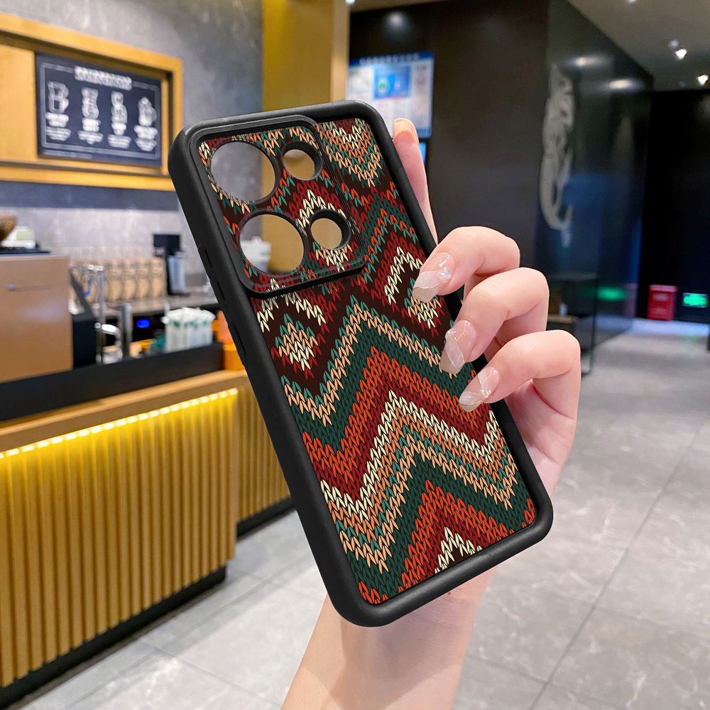 for Xiaomi Redmi Note 13 Pro 5G 12S 4G 12 Turbo 11S 13C 12C Retro Knitting Texture Full Protective Phone Case Anti Drop Cover