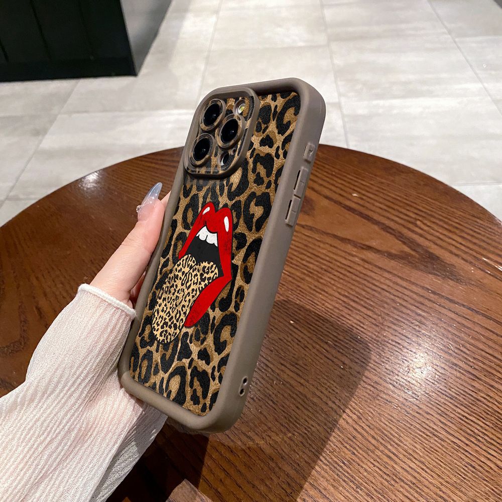 for iPhone 15 Pro Max 14 Plus 13 12 11 XR 8 7 SE 2022 XS Hot Leopard Mouth Full Protective Phone Case Anti Drop Cover