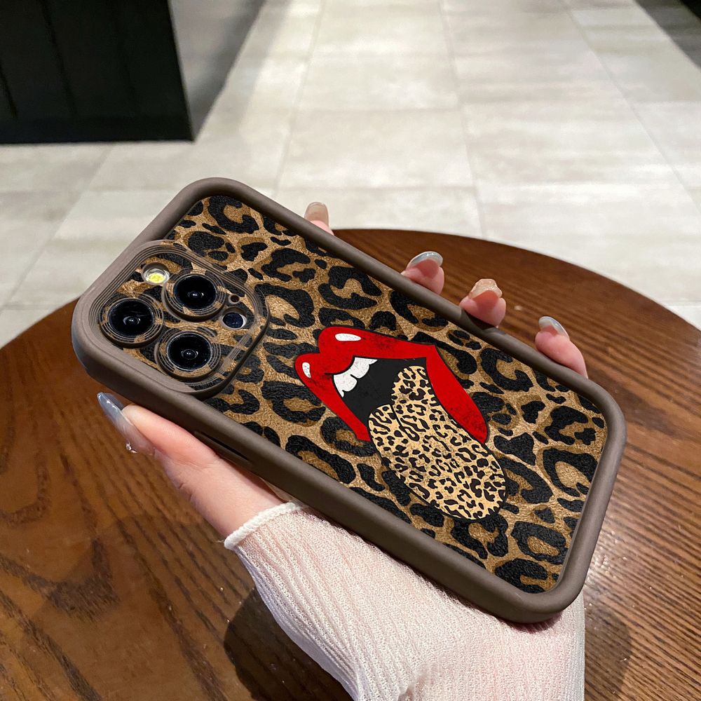 for iPhone 15 Pro Max 14 Plus 13 12 11 XR 8 7 SE 2022 XS Hot Leopard Mouth Full Protective Phone Case Anti Drop Cover