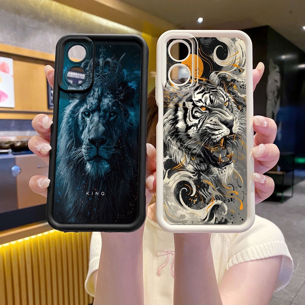 for OPPO A60 A18 A38 A17 A16 A57 A77 4G A59 A98 A78 A58 5G Lion King Full Protective Phone Case Anti Drop Cover