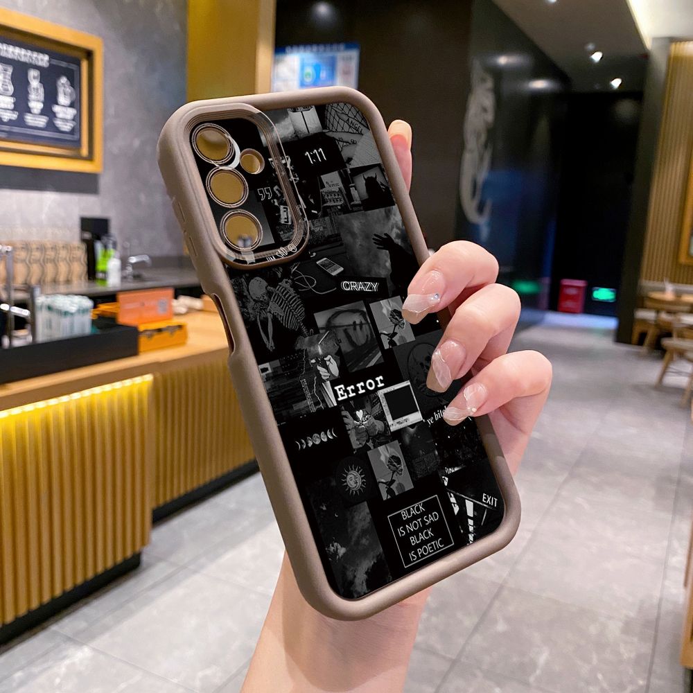 for Samsung Galaxy A15 A05 A35 A55 A14 A34 A33 A53 A73 A32 A52S A72 Poetic Black Full Protective Phone Case Anti Drop Cover
