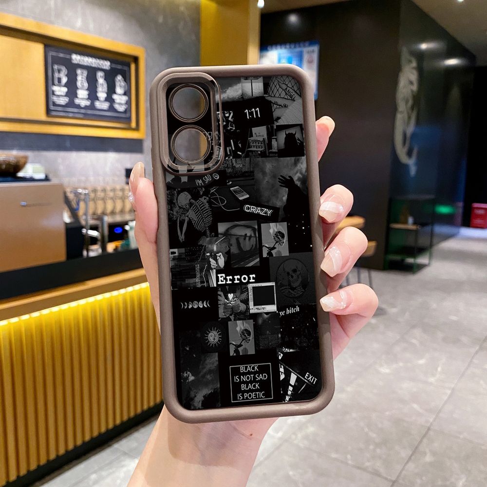 for OPPO A60 A18 A38 A17 A16 A57 A77 4G A59 A98 A78 A58 5G Poetic Black Full Protective Phone Case Anti Drop Cover