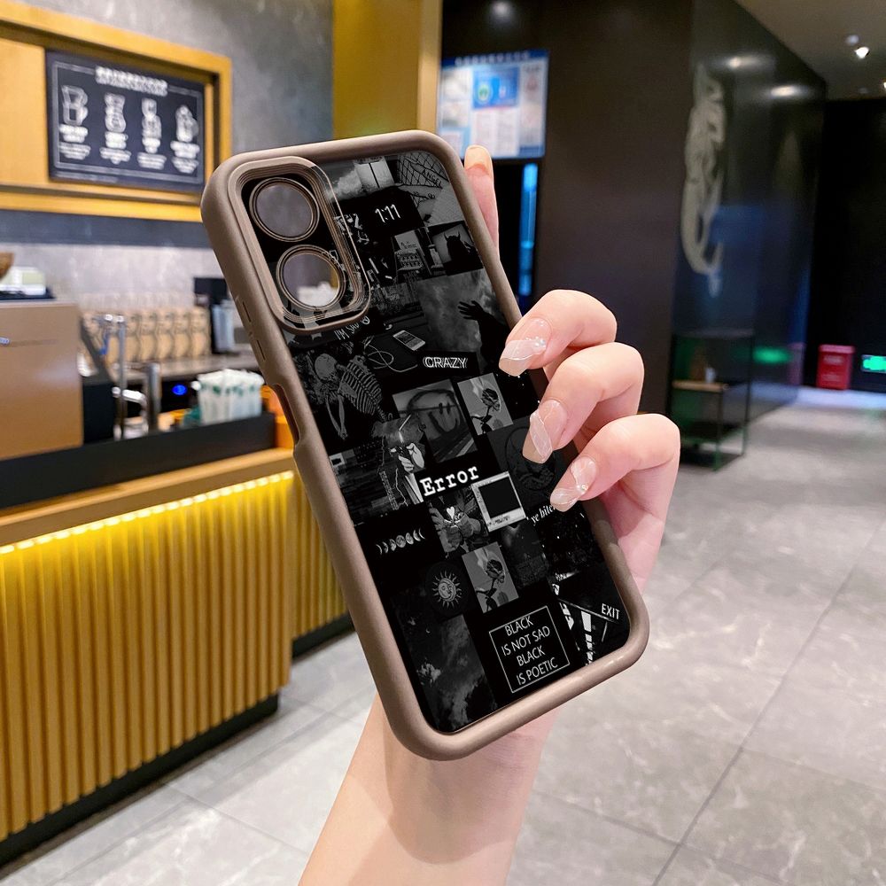 for OPPO A60 A18 A38 A17 A16 A57 A77 4G A59 A98 A78 A58 5G Poetic Black Full Protective Phone Case Anti Drop Cover