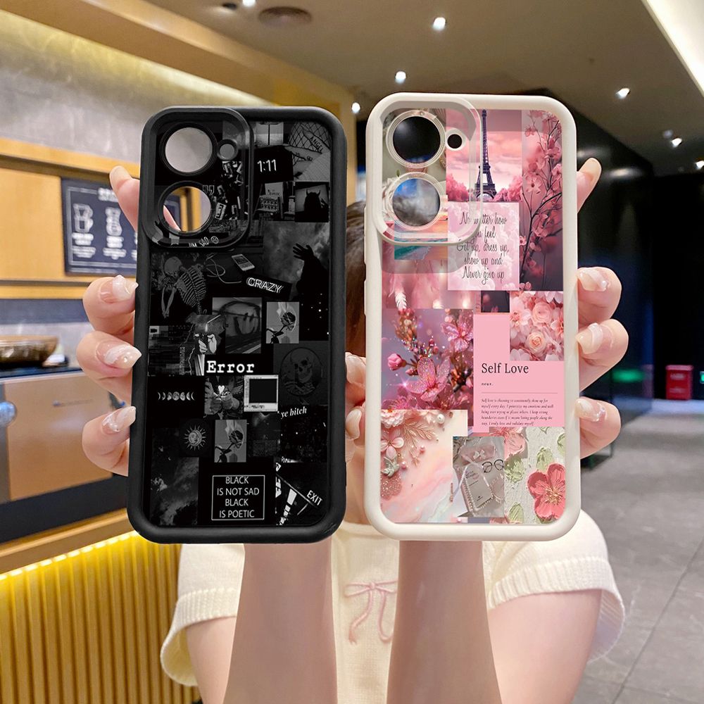 for VIVO Y17S Y27 T1X Y02S Y21S Y02 Y33S Y12S Y18 Y38 Poetic Black Full Protective Phone Case Anti Drop Cover