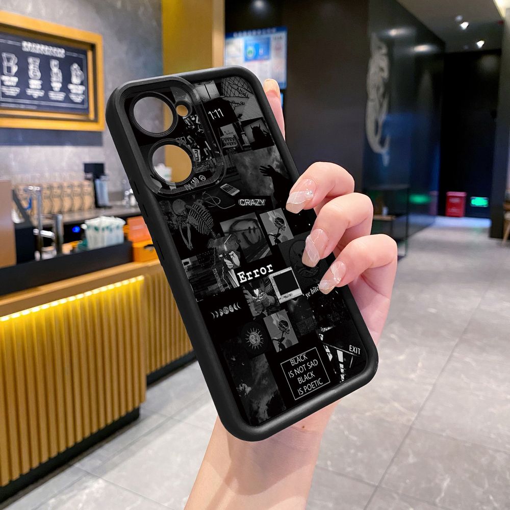 for VIVO Y17S Y27 T1X Y02S Y21S Y02 Y33S Y12S Y18 Y38 Poetic Black Full Protective Phone Case Anti Drop Cover