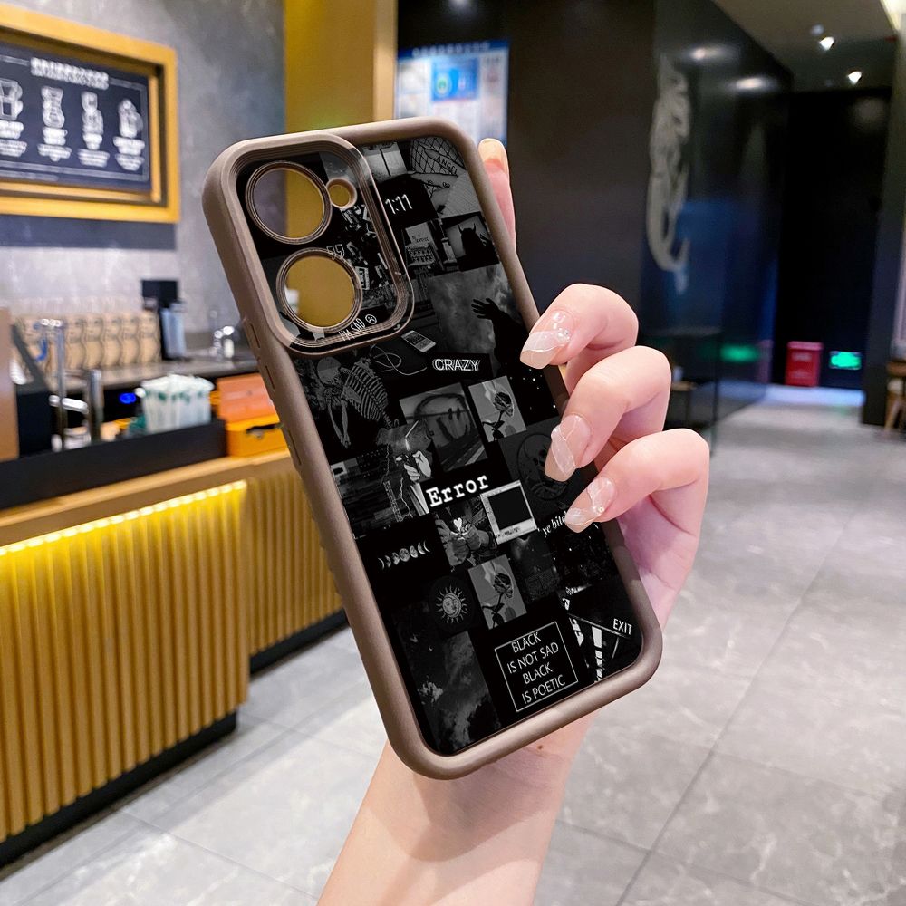 for VIVO Y17S Y27 T1X Y02S Y21S Y02 Y33S Y12S Y18 Y38 Poetic Black Full Protective Phone Case Anti Drop Cover