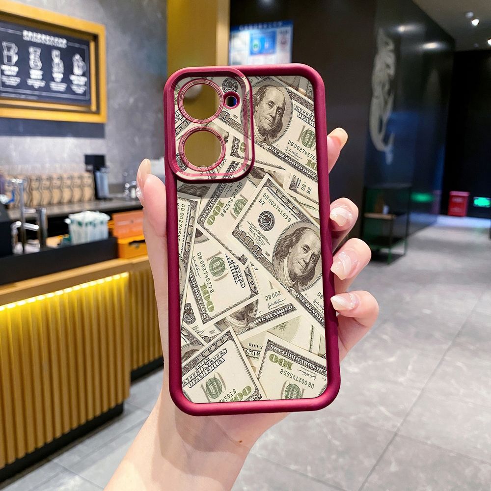 for VIVO Y17S Y27 T1X Y02S Y21S Y02 Y33S Y12S Y18 Y38 USD Dollar Cash Full Protective Phone Case Anti Drop Cover