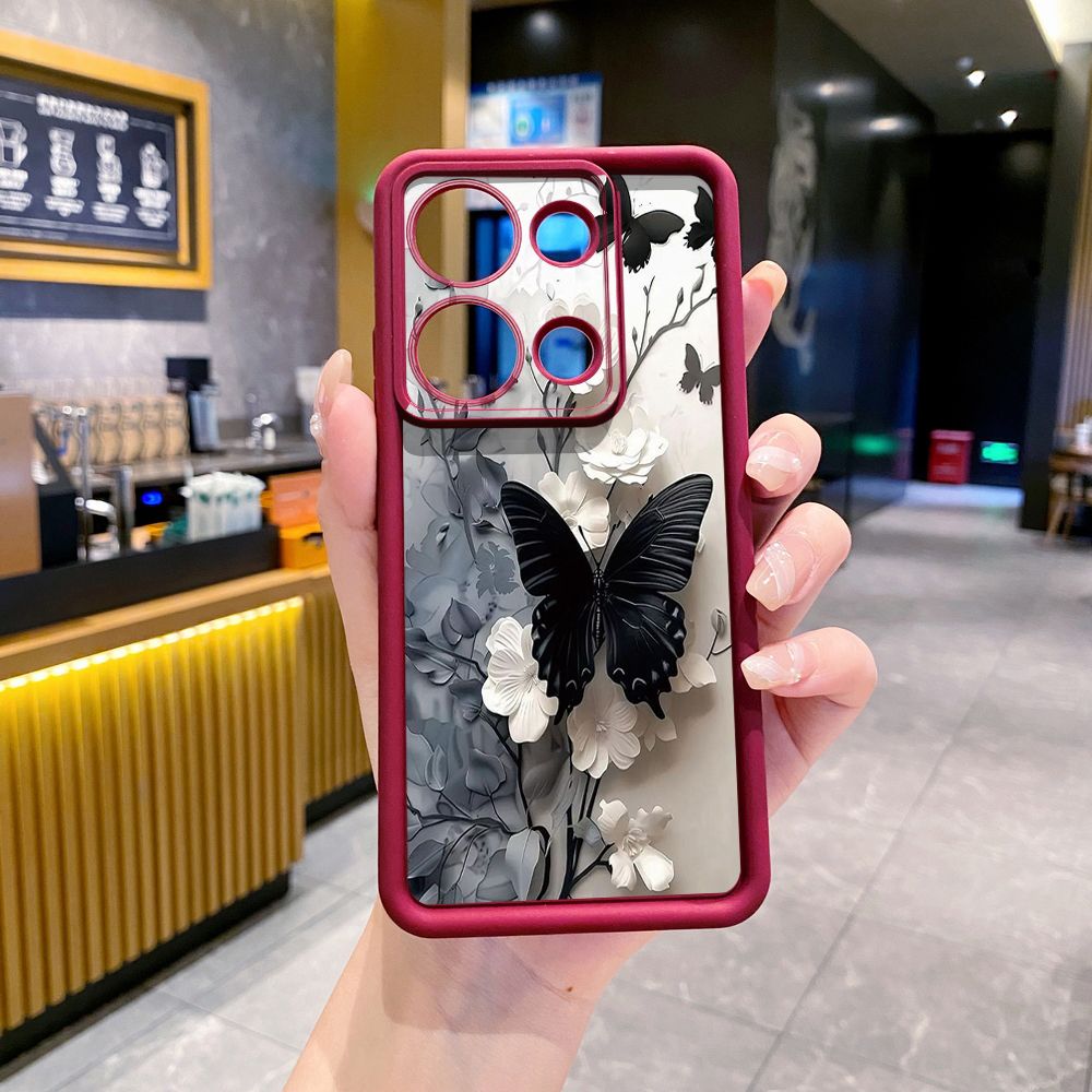 for Xiaomi Redmi Note 13 Pro 5G 12S 4G 12 Turbo 11S 13C 12C Blue Butterfly Girl Full Protective Phone Case Anti Drop Cover