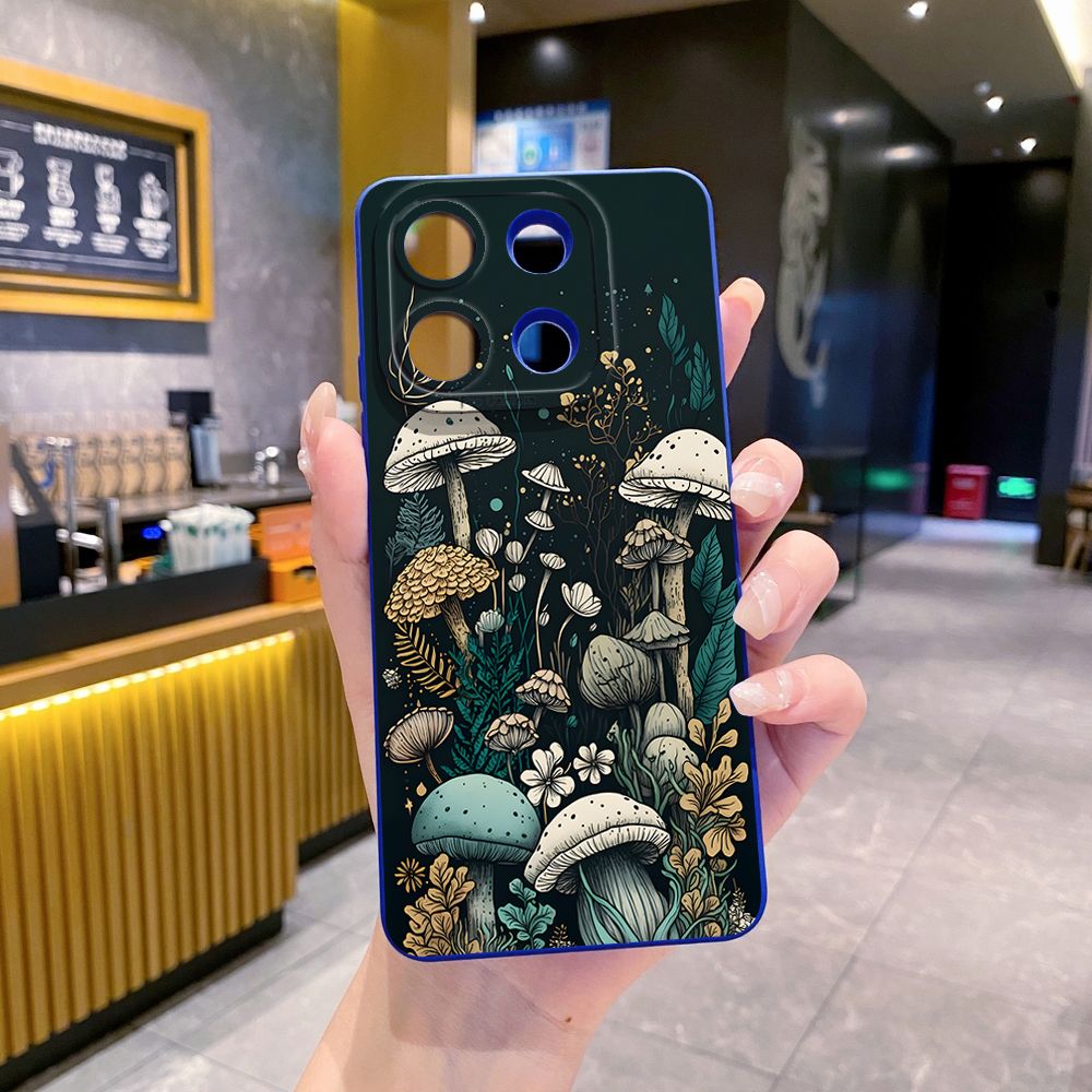 For Xiaomi Redmi Note 13 12 Pro 5G 12S 11S 13C A1 10 Pro 4G 10S Redmi 10C 9C Mushroon Floral Full Protective Case Anti Drop Cover