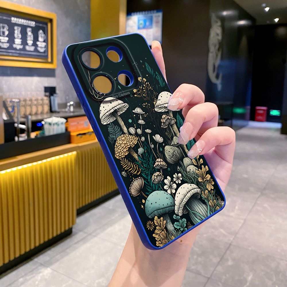 For Xiaomi Redmi Note 13 12 Pro 5G 12S 11S 13C A1 10 Pro 4G 10S Redmi 10C 9C Mushroon Floral Full Protective Case Anti Drop Cover