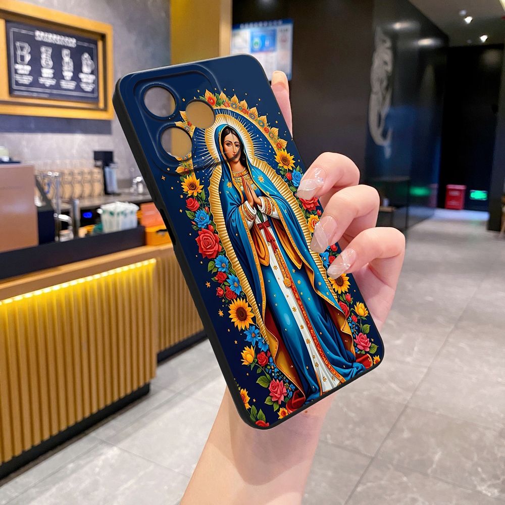 For Realme C61 C63 C65 C67 C53 C51 Note 50 60 C21 C33 C30 C35 C11 2021 C12 C15 C21Y C25Y Realme 12 13 Purple Butterfly Flower Girl Full Protective Case Anti Drop Cover