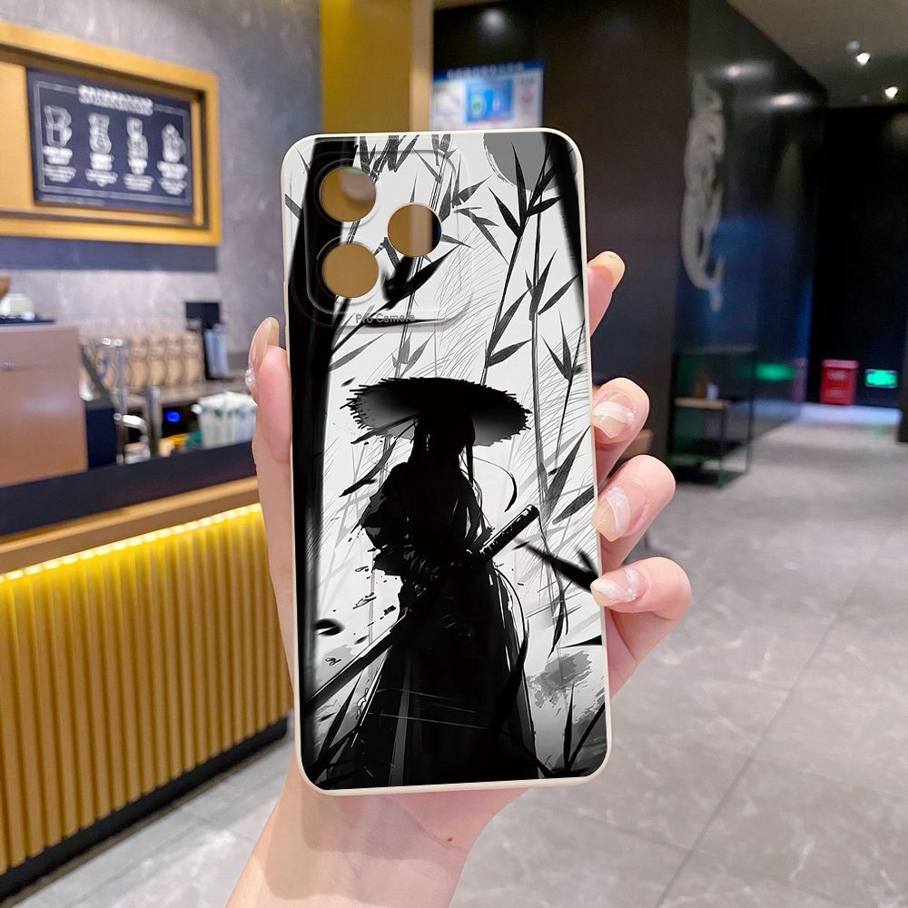 For Realme C61 C63 C65 C67 C53 C51 Note 50 60 C21 C33 C30 C35 C11 2021 C12 C15 C21Y C25Y Realme 12 13 Dragon Pattern Sword Full Protective Case Anti Drop Cover