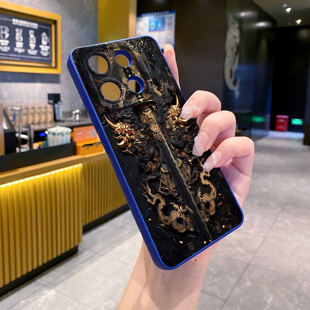 For Xiaomi Redmi Note 13 12 Pro 5G 12S 11S 13C A1 10 Pro 4G 10S Redmi 10C 9C Dragon Pattern Sword Full Protective Case Anti Drop Cover