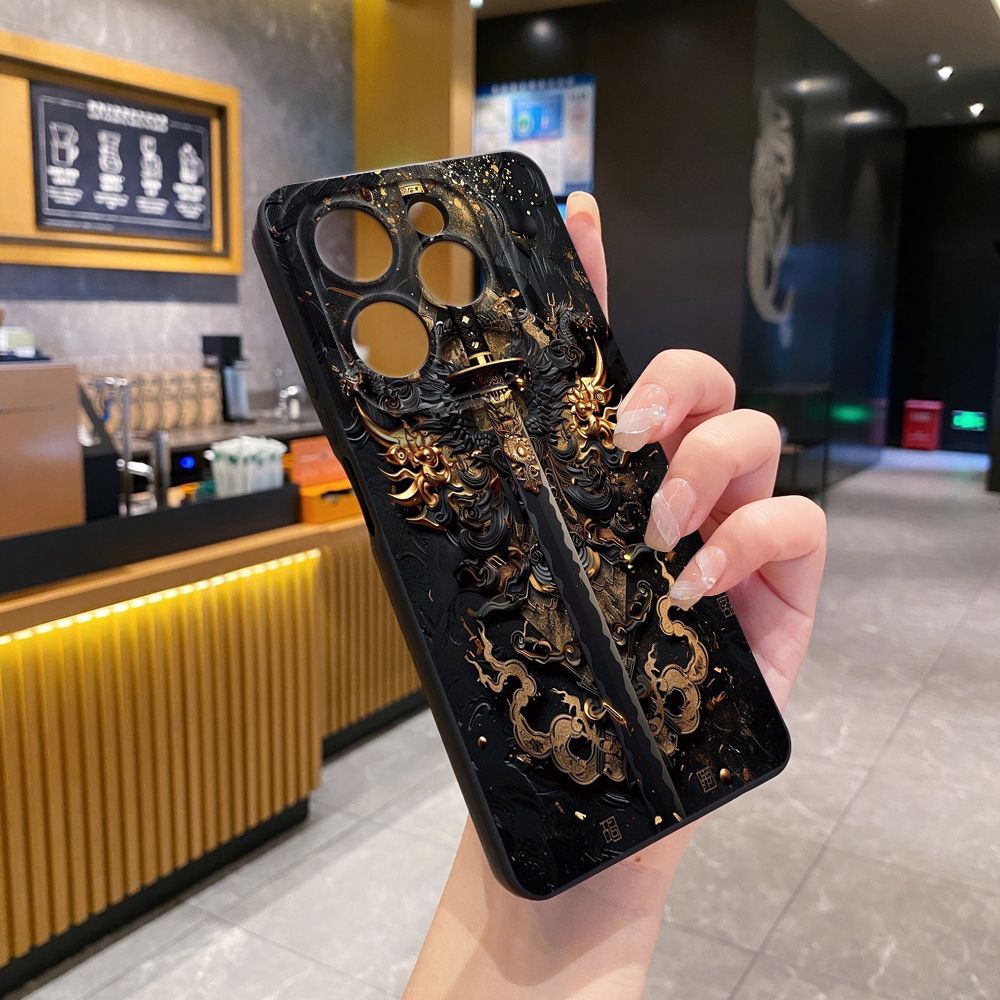 For Infinix Hot 50i 40i 40 Pro Note 12 G96 30 Hot 20 Play 12i 30i 20i 10S 11 Play 11S 10i Smart 8 9 5 Dragon Pattern Sword Full Protective Case Anti Drop Cover