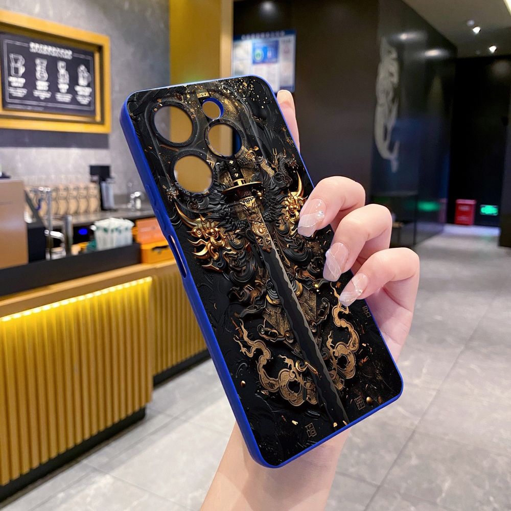 For Infinix Hot 50i 40i 40 Pro Note 12 G96 30 Hot 20 Play 12i 30i 20i 10S 11 Play 11S 10i Smart 8 9 5 Dragon Pattern Sword Full Protective Case Anti Drop Cover