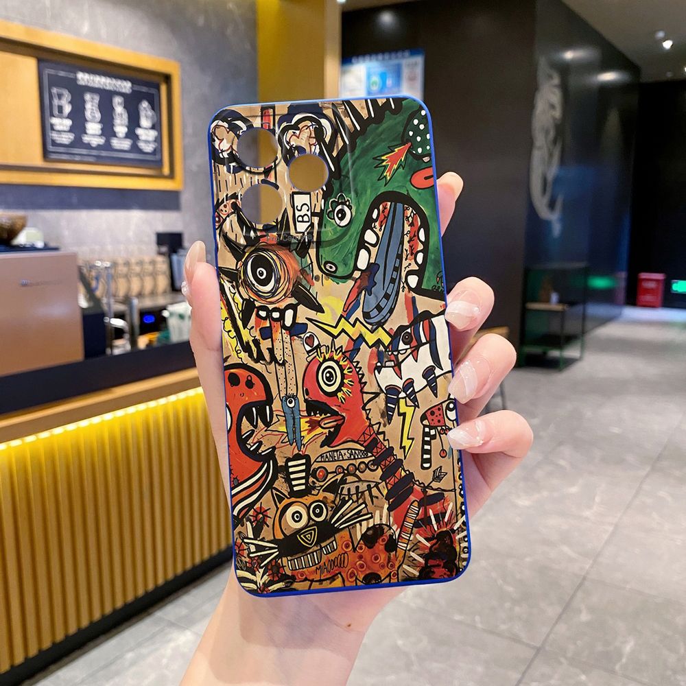 For Realme C61 C63 C65 C67 C53 C51 Note 50 60 C21 C33 C30 C35 C11 2021 C12 C15 C21Y C25Y Realme 12 13 Cute Pink Dinosaur Full Protective Case Anti Drop Cover