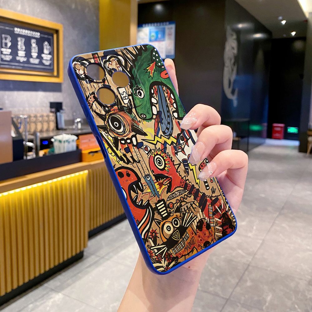 For Realme C61 C63 C65 C67 C53 C51 Note 50 60 C21 C33 C30 C35 C11 2021 C12 C15 C21Y C25Y Realme 12 13 Cute Pink Dinosaur Full Protective Case Anti Drop Cover