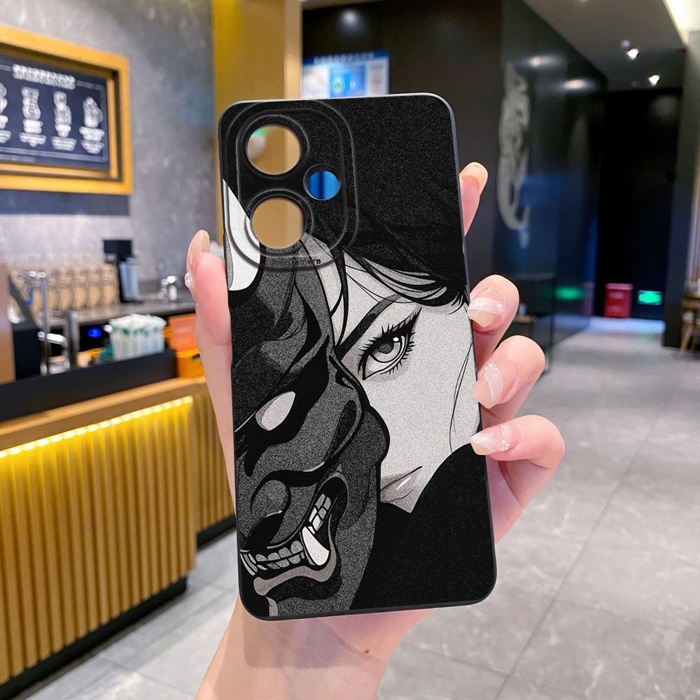 For VIVO Y28 Y03 Y18 Y17S Y27 Y15A Y15S Y02S Y02A Y36 Y33S Y12S Y12A Y01 Y1S Y20A Y22 Cool Girl Mask Skeleton Full Protective Case Anti Drop Cover