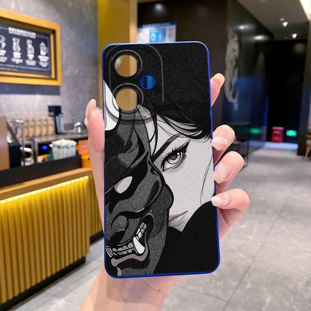 For VIVO Y28 Y03 Y18 Y17S Y27 Y15A Y15S Y02S Y02A Y36 Y33S Y12S Y12A Y01 Y1S Y20A Y22 Cool Girl Mask Skeleton Full Protective Case Anti Drop Cover