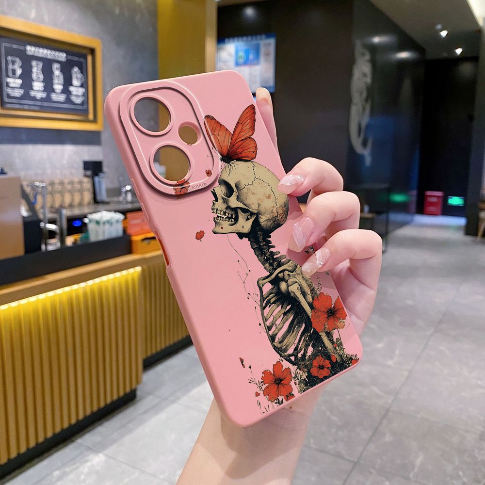 For VIVO Y28 Y03 Y18 Y17S Y27 Y15A Y15S Y02S Y02A Y36 Y33S Y12S Y12A Y01 Y1S Y20A Y22 Cool Girl Mask Skeleton Full Protective Case Anti Drop Cover