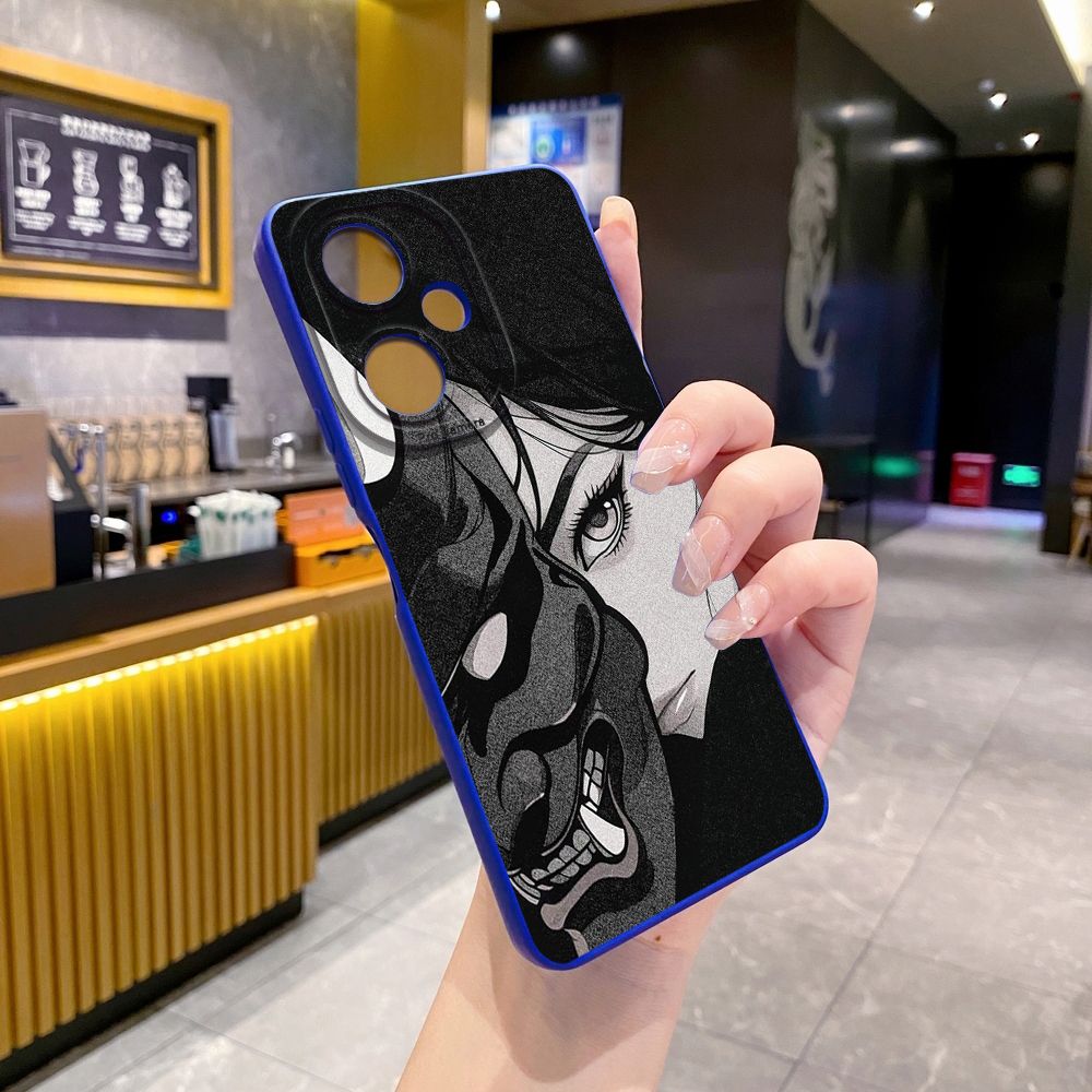 For VIVO Y28 Y03 Y18 Y17S Y27 Y15A Y15S Y02S Y02A Y36 Y33S Y12S Y12A Y01 Y1S Y20A Y22 Cool Girl Mask Skeleton Full Protective Case Anti Drop Cover