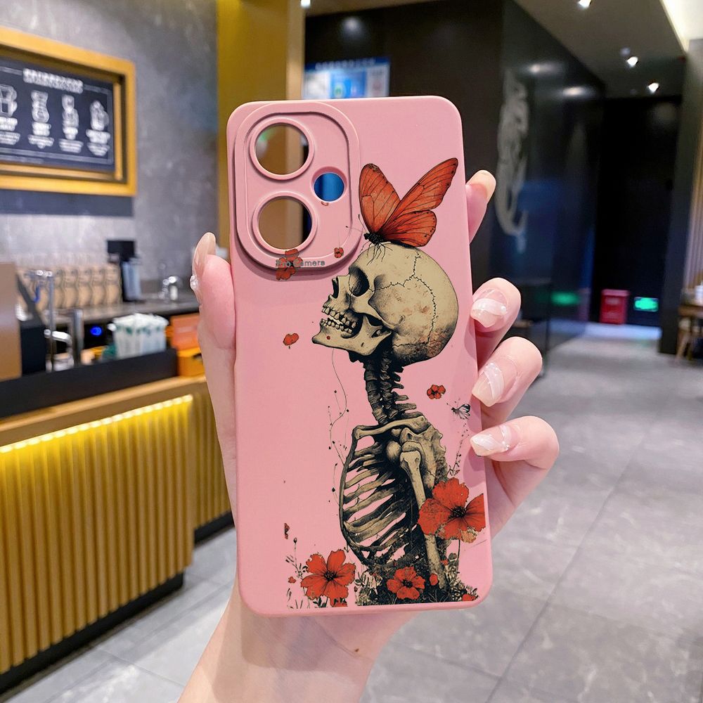 For VIVO Y28 Y03 Y18 Y17S Y27 Y15A Y15S Y02S Y02A Y36 Y33S Y12S Y12A Y01 Y1S Y20A Y22 Cool Girl Mask Skeleton Full Protective Case Anti Drop Cover
