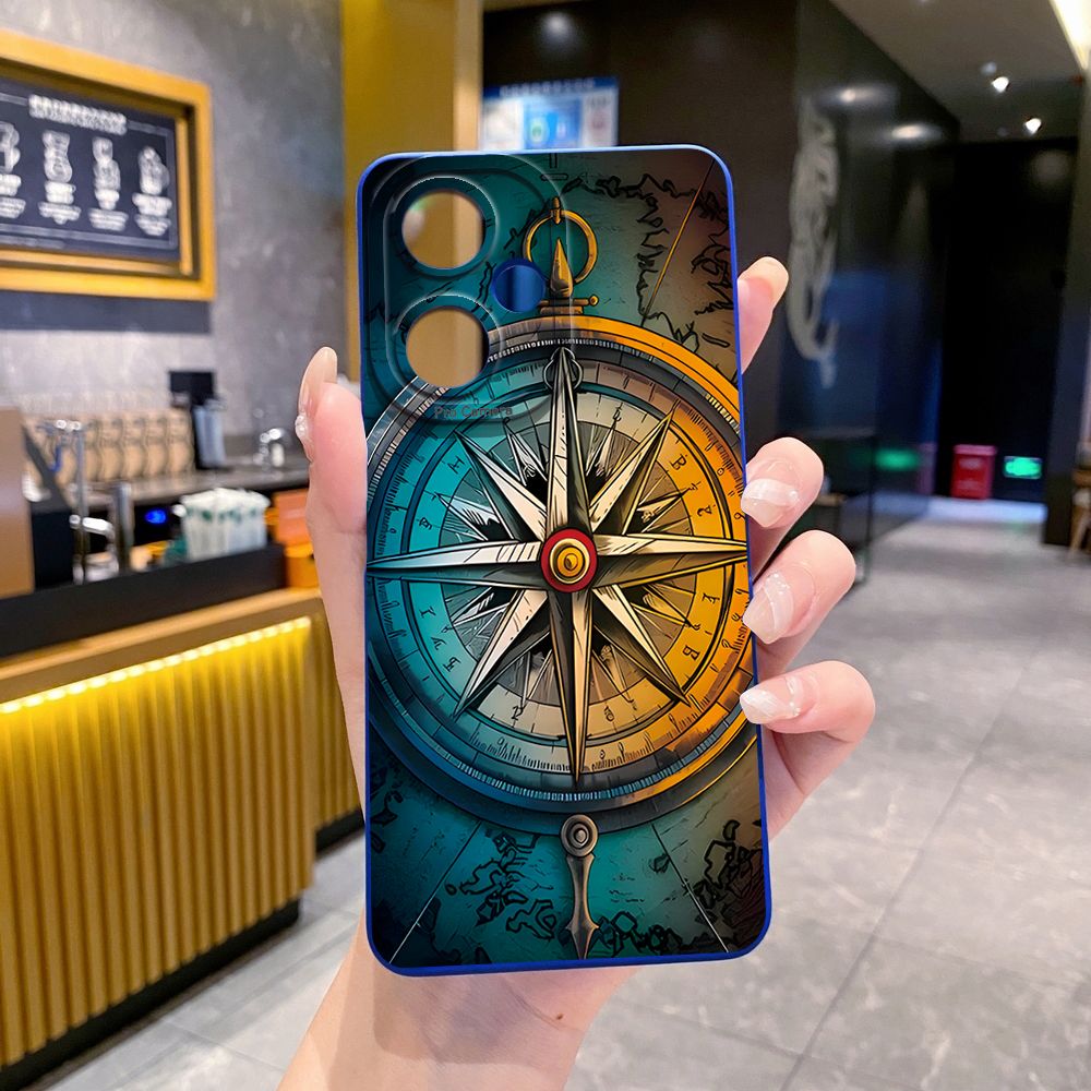 For VIVO Y28 Y03 Y18 Y17S Y27 Y15A Y15S Y02S Y02A Y36 Y33S Y12S Y12A Y01 Y1S Y20A Y22 Sailing Boat Compass Full Protective Case Anti Drop Cover