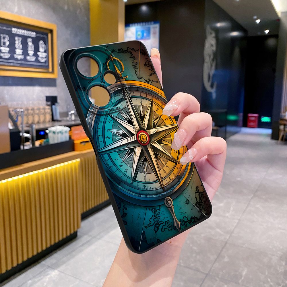 For VIVO Y28 Y03 Y18 Y17S Y27 Y15A Y15S Y02S Y02A Y36 Y33S Y12S Y12A Y01 Y1S Y20A Y22 Sailing Boat Compass Full Protective Case Anti Drop Cover