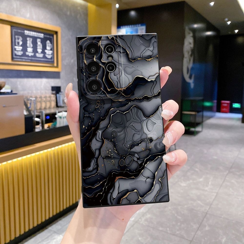 For Samsung Galaxy S24 S23 Ultra S22 Plus Note 20 S21 FE S20 Black Pink Marbling Full Protective Case Anti Drop Cover