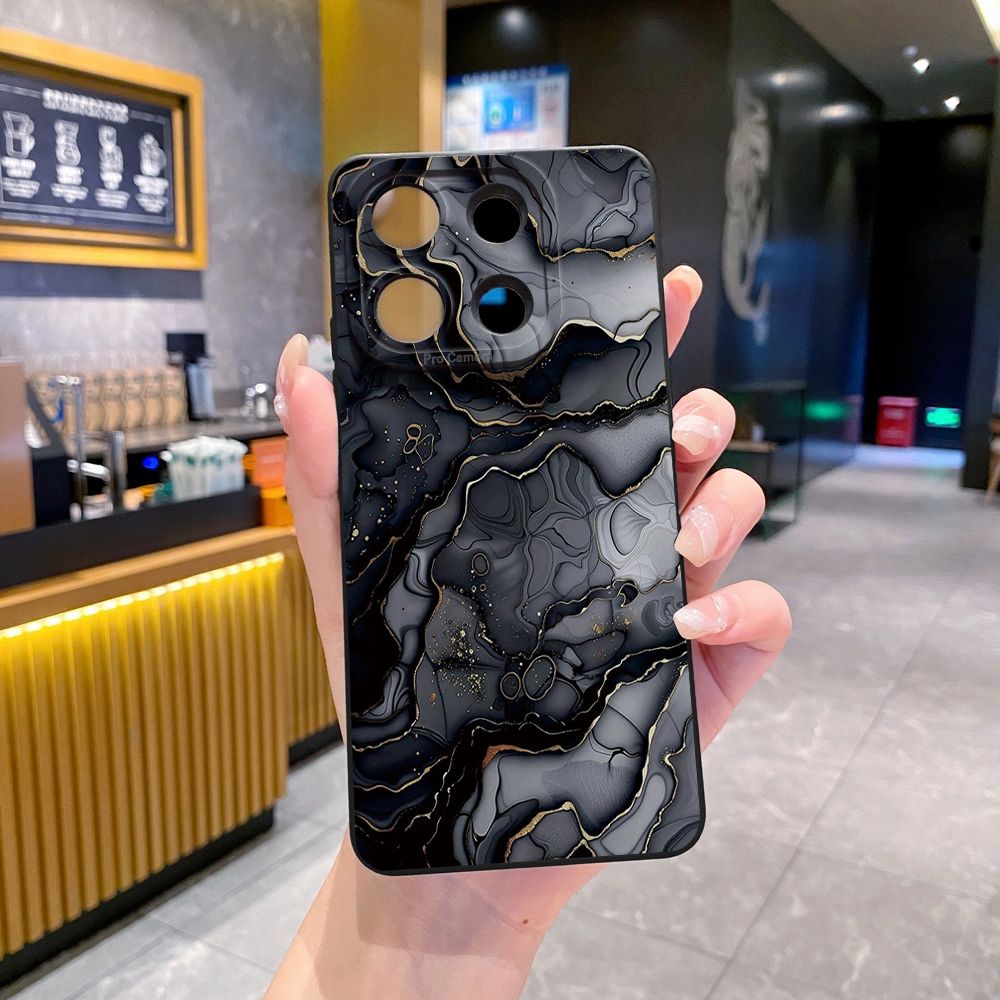 For Xiaomi Redmi Note 13 12 Pro 5G 12S 11S 13C A1 10 Pro 4G 10S Redmi 10C 9C Black Pink Marbling Full Protective Case Anti Drop Cover