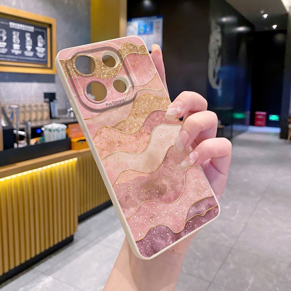 For Xiaomi Redmi Note 13 12 Pro 5G 12S 11S 13C A1 10 Pro 4G 10S Redmi 10C 9C Black Pink Marbling Full Protective Case Anti Drop Cover