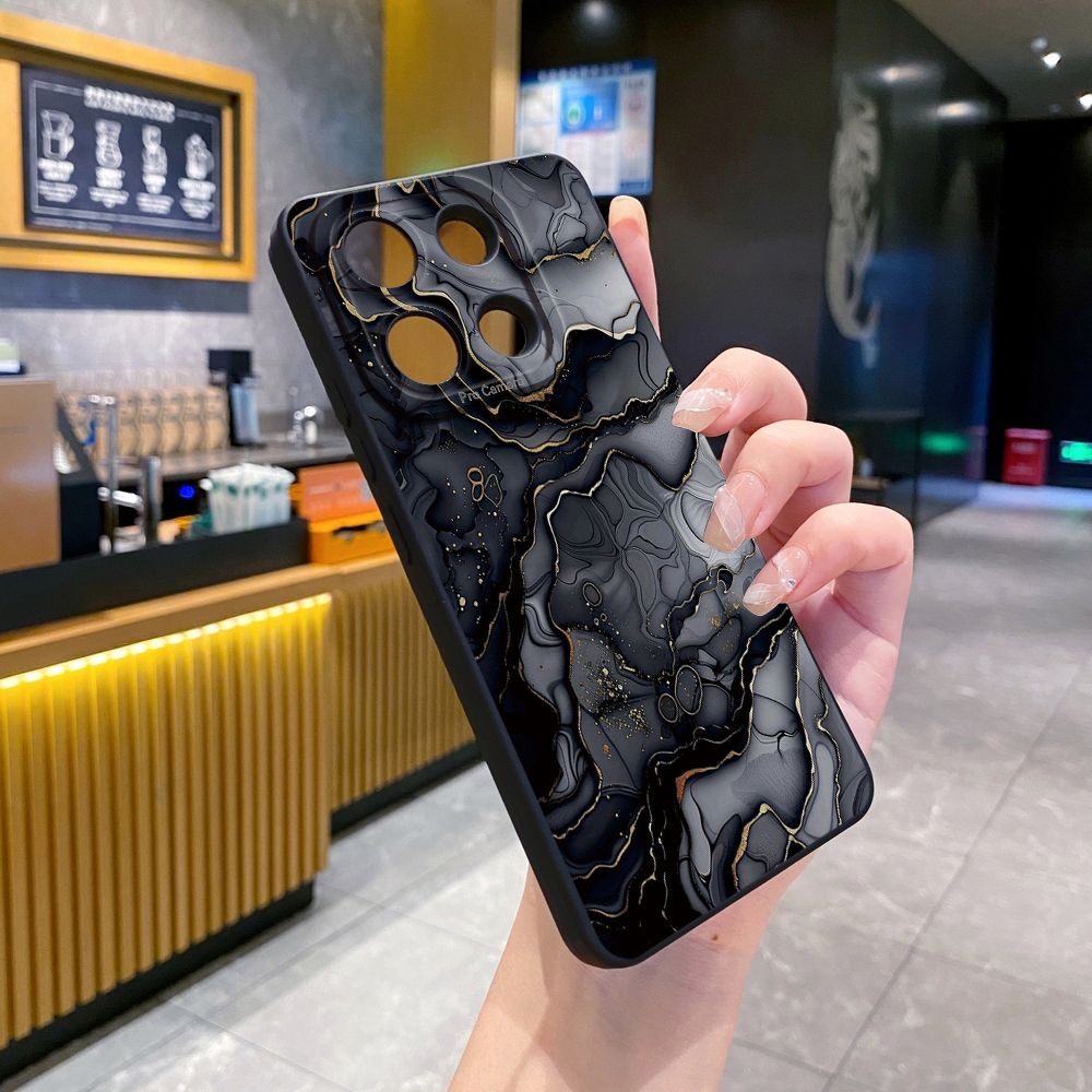 For Xiaomi Redmi Note 13 12 Pro 5G 12S 11S 13C A1 10 Pro 4G 10S Redmi 10C 9C Black Pink Marbling Full Protective Case Anti Drop Cover