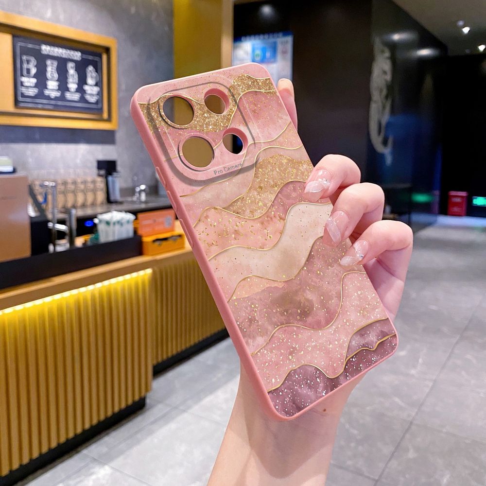 For Xiaomi Redmi Note 13 12 Pro 5G 12S 11S 13C A1 10 Pro 4G 10S Redmi 10C 9C Black Pink Marbling Full Protective Case Anti Drop Cover