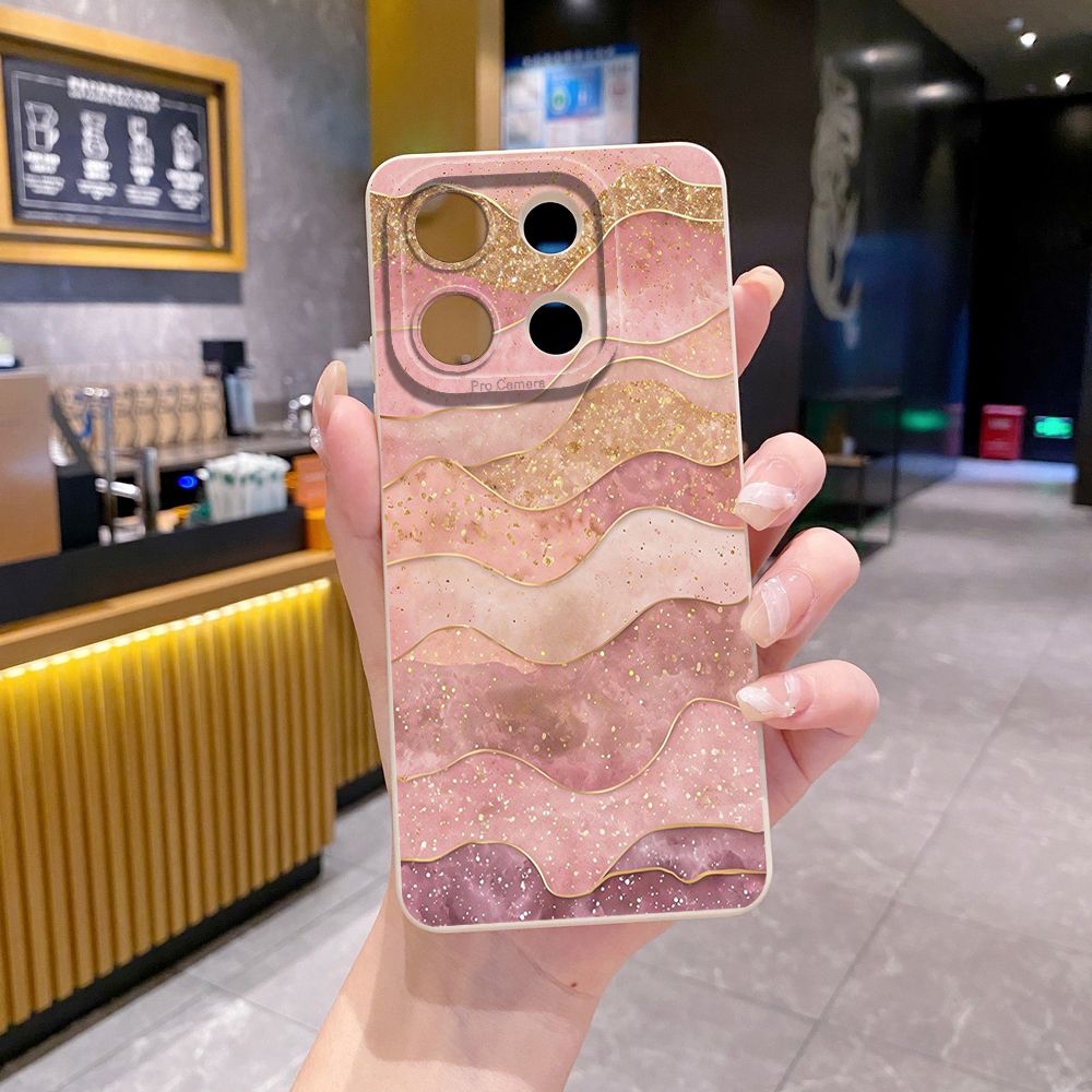 For Xiaomi Redmi Note 13 12 Pro 5G 12S 11S 13C A1 10 Pro 4G 10S Redmi 10C 9C Black Pink Marbling Full Protective Case Anti Drop Cover