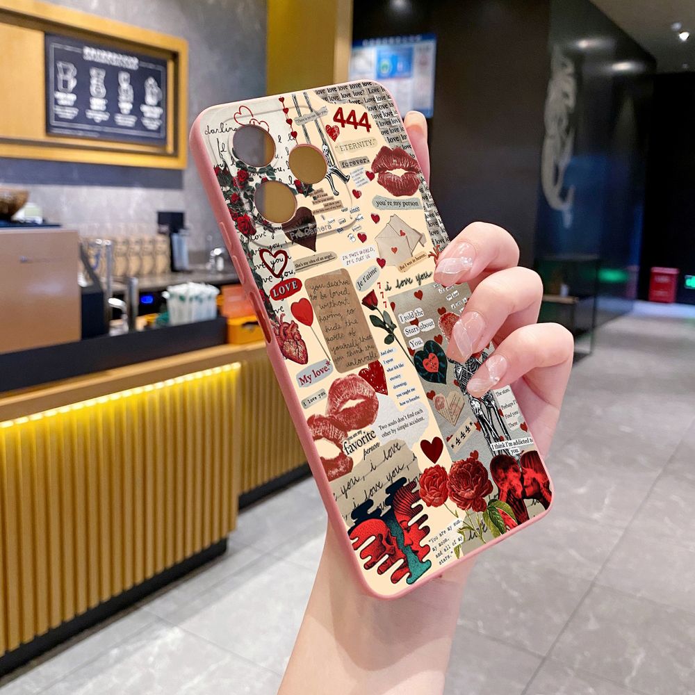 For Realme C61 C63 C65 C67 C53 C51 Note 50 60 C21 C33 C30 C35 C11 2021 C12 C15 C21Y C25Y Realme 12 13 Blue Art Flower Full Protective Case Anti Drop Cover