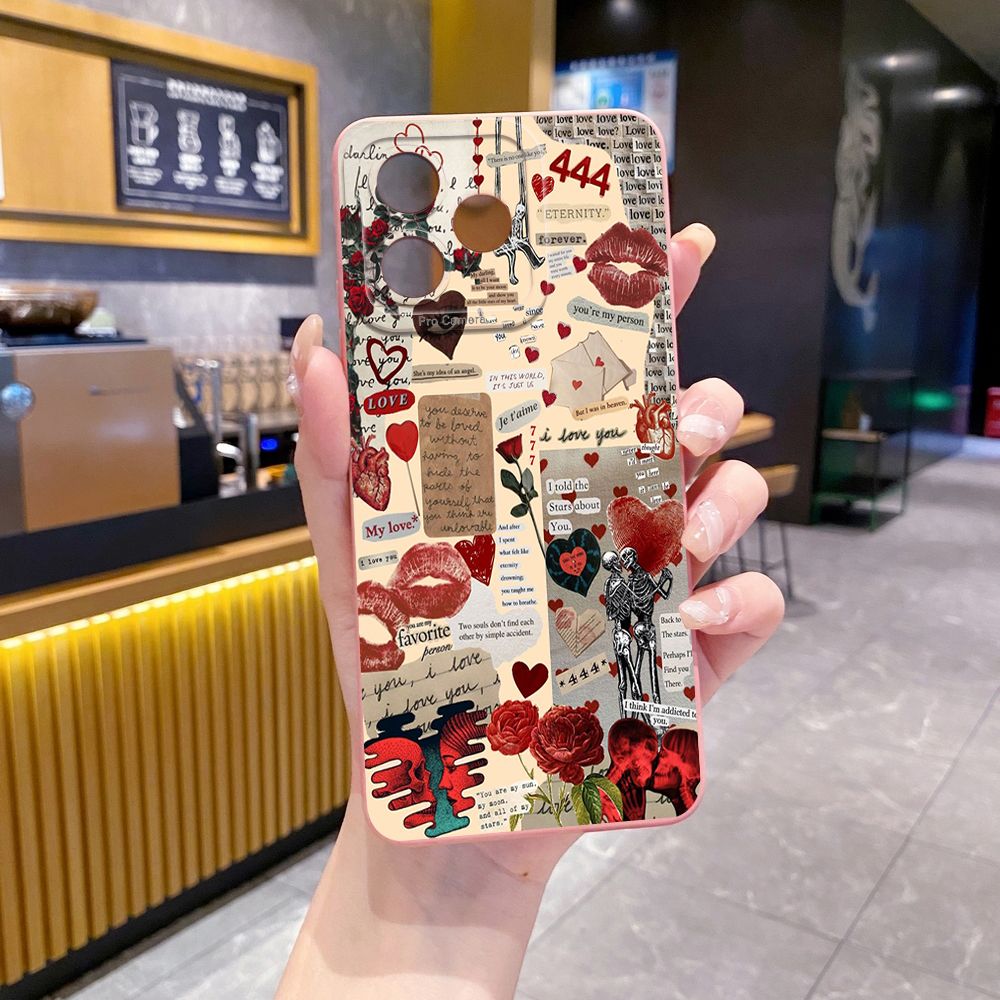For Realme C61 C63 C65 C67 C53 C51 Note 50 60 C21 C33 C30 C35 C11 2021 C12 C15 C21Y C25Y Realme 12 13 Blue Art Flower Full Protective Case Anti Drop Cover