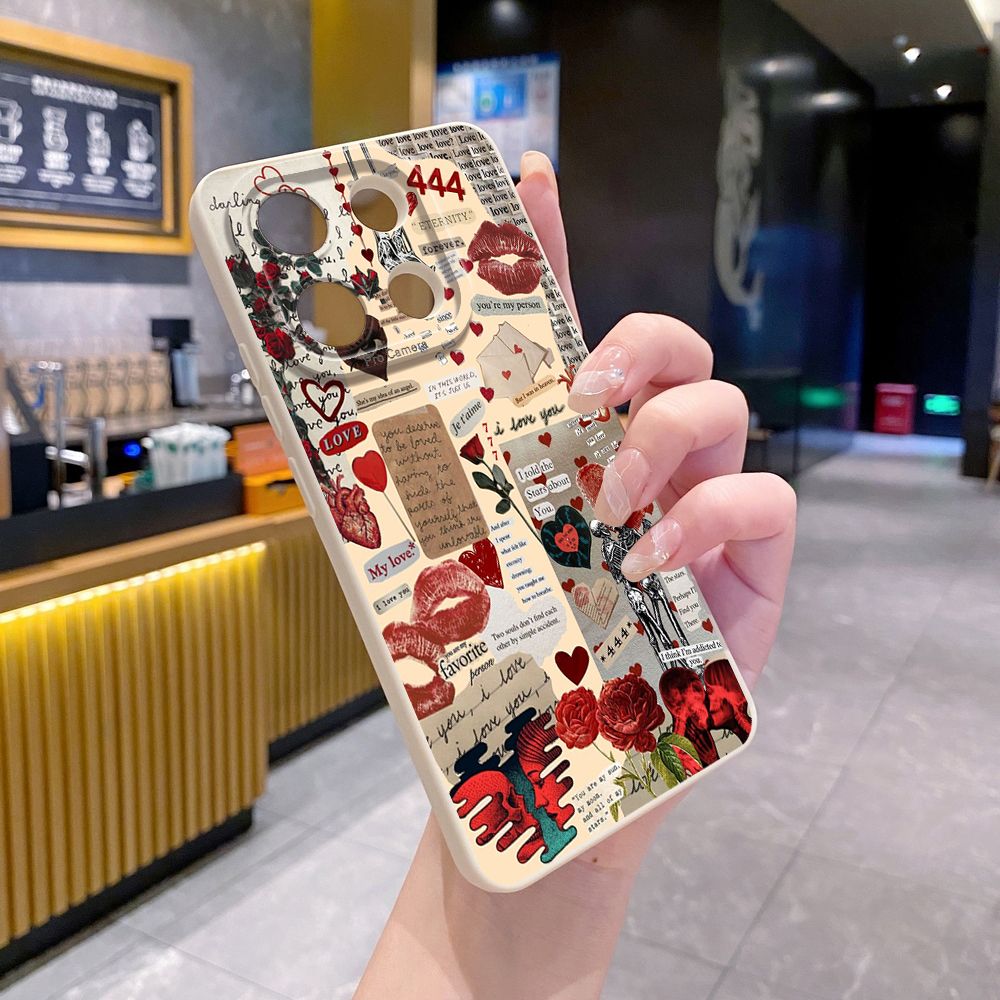 For Xiaomi Redmi Note 13 12 Pro 5G 12S 11S 13C A1 10 Pro 4G 10S Redmi 10C 9C Blue Art Flower Full Protective Case Anti Drop Cover