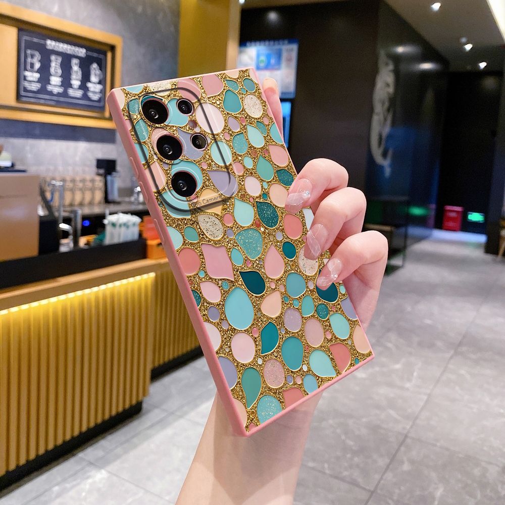 For Samsung Galaxy S24 S23 Ultra S22 Plus Note 20 S21 FE S20 Green Jade Print Full Protective Case Anti Drop Cover