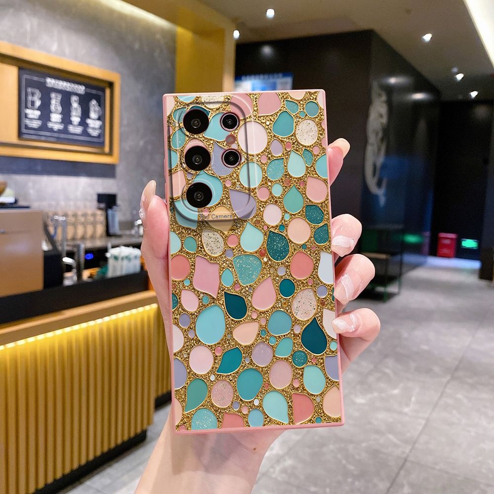 For Samsung Galaxy S24 S23 Ultra S22 Plus Note 20 S21 FE S20 Green Jade Print Full Protective Case Anti Drop Cover
