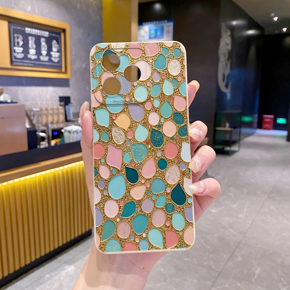 For Realme C61 C63 C65 C67 C53 C51 Note 50 60 C21 C33 C30 C35 C11 2021 C12 C15 C21Y C25Y Realme 12 13 Green Jade Print Full Protective Case Anti Drop Cover