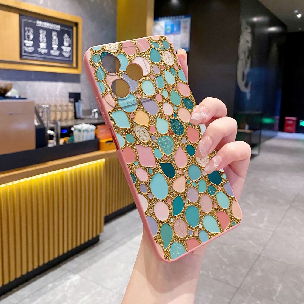 For Realme C61 C63 C65 C67 C53 C51 Note 50 60 C21 C33 C30 C35 C11 2021 C12 C15 C21Y C25Y Realme 12 13 Green Jade Print Full Protective Case Anti Drop Cover