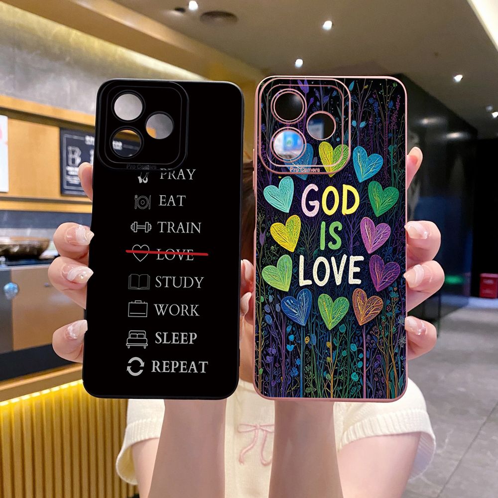 For Realme C61 C63 C65 C67 C53 C51 Note 50 60 C21 C33 C30 C35 C11 2021 C12 C15 C21Y C25Y Realme 12 13 God Is Love Full Protective Case Anti Drop Cover
