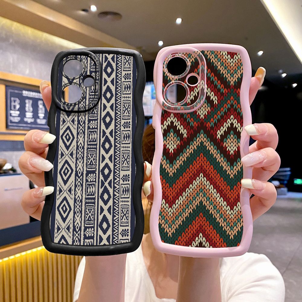 For VIVO Y17S Y27 T1X Y02S Y21S Y02 Y33S Y12S Y18 Y38 Diamond Plaid Wave Frame Phone Case Anti Drop Cover