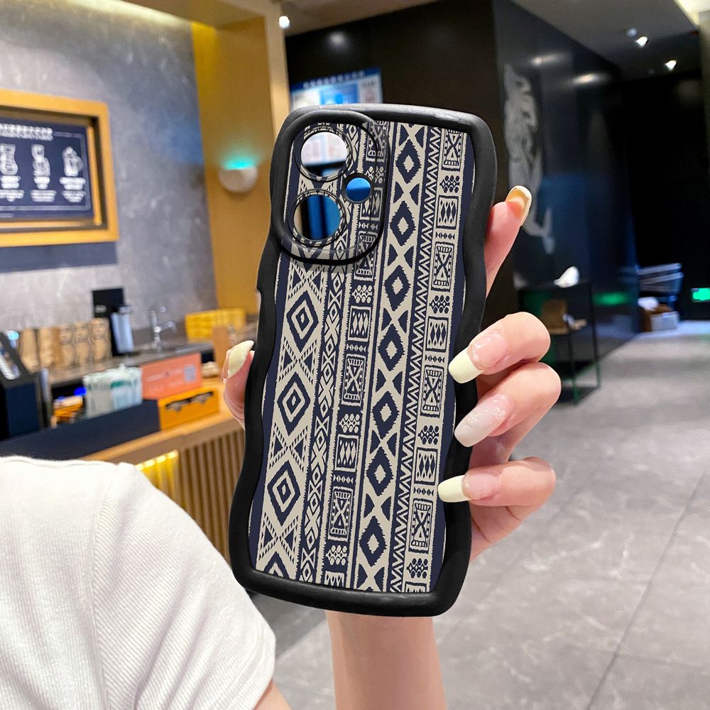 For VIVO Y17S Y27 T1X Y02S Y21S Y02 Y33S Y12S Y18 Y38 Diamond Plaid Wave Frame Phone Case Anti Drop Cover
